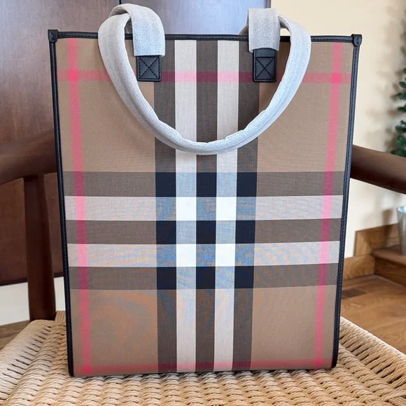 Burberry Medium Taupe Brown
Check Book Tote Bag - Picture 2 of 12